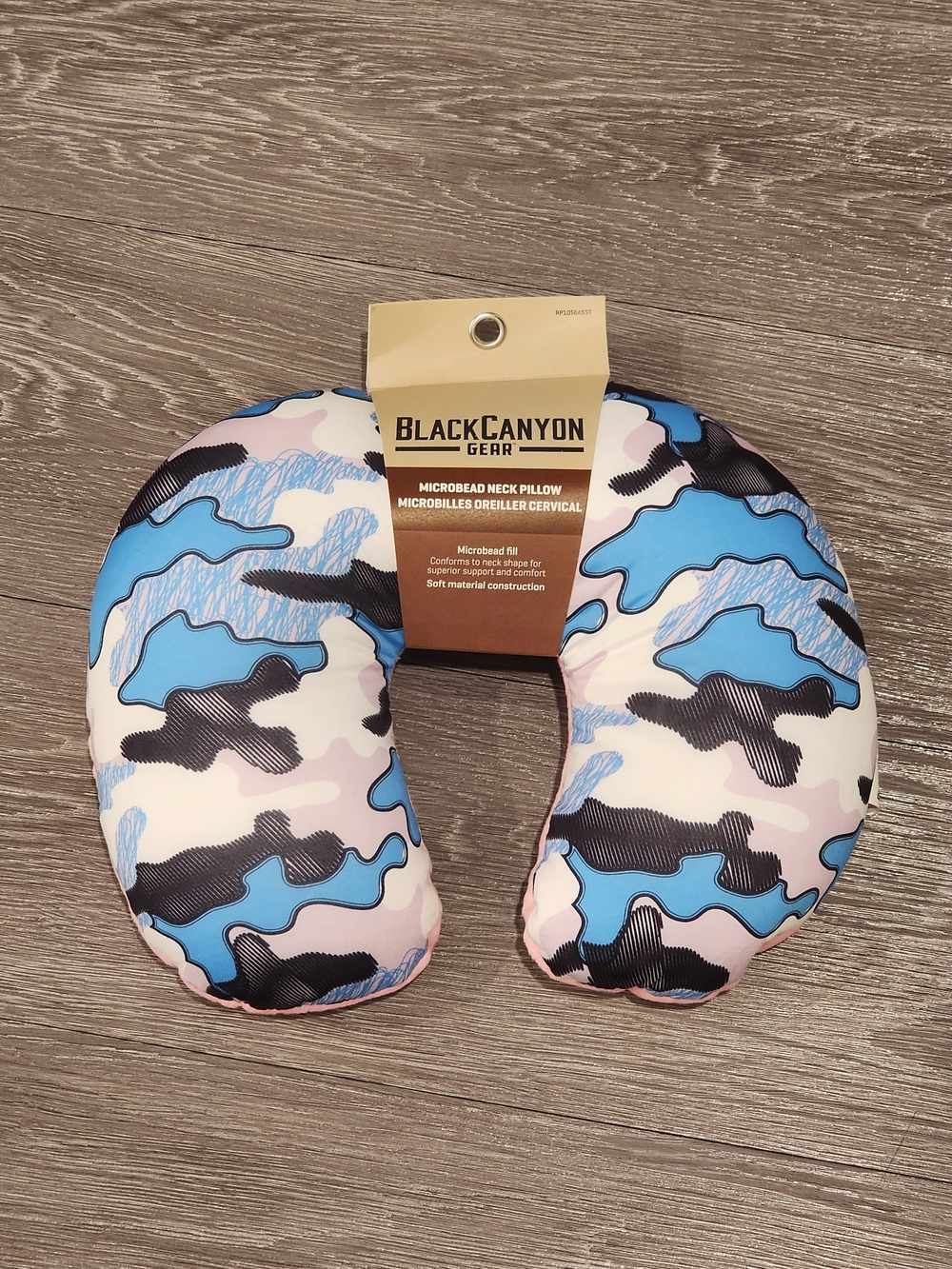 BlackCanyon Gear Microbead Neck Pillow, Blue/Pink Camo, NEW